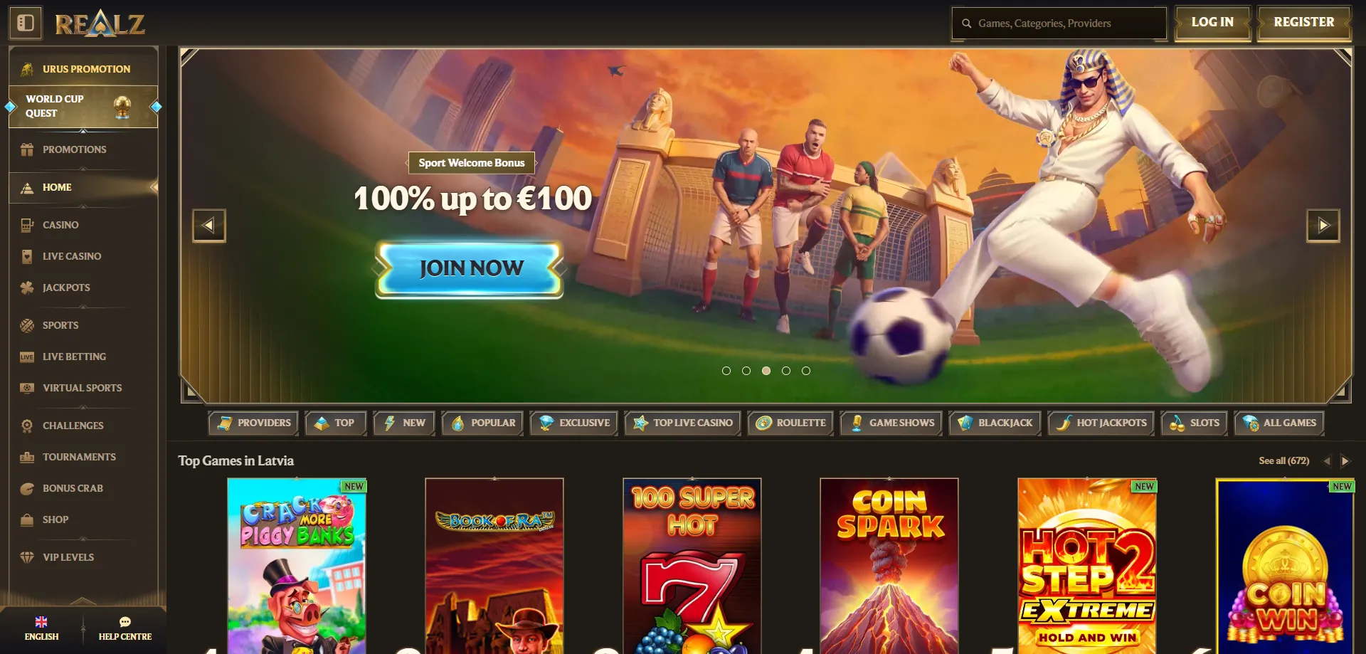 Panoramica completa di Realz Casino Italia — giochi e bonus